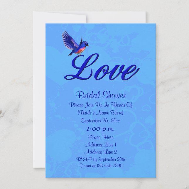 Invitación Love Bluebird Bridal (Anverso)