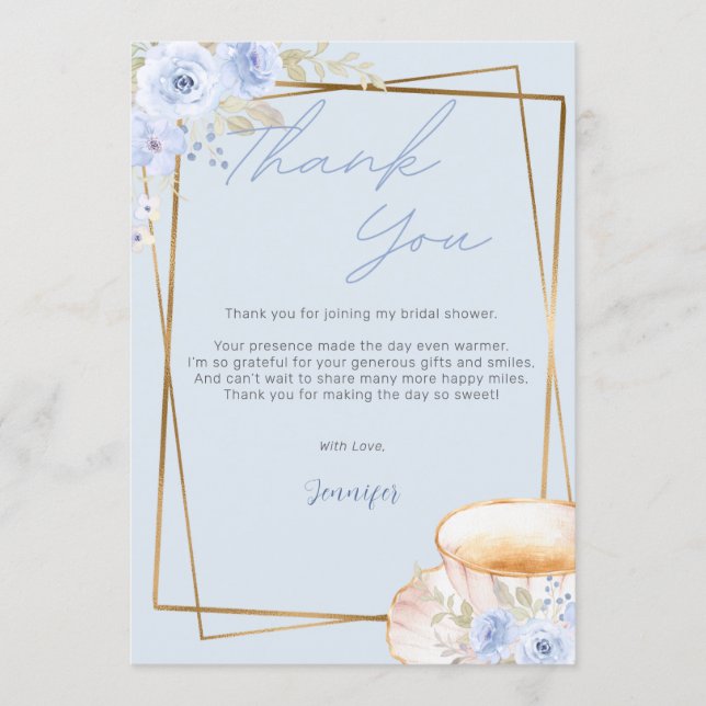 Invitación Love Brewing Tea Thank You Bridal Shower Wedding (Anverso)
