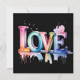 Invitación Love Buchstaben in Pastellfarben 3D