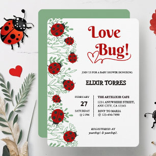 Invitación Love Bug Minimalista Baby Shower
