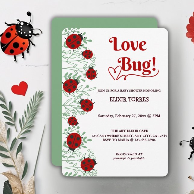 Invitación Love Bug Minimalista Baby Shower (Subido por el creador)