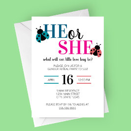 Invitación Love Bug Spring Gender Reveal Party