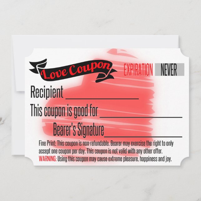 Invitación Love Coupon BLANK (Anverso)