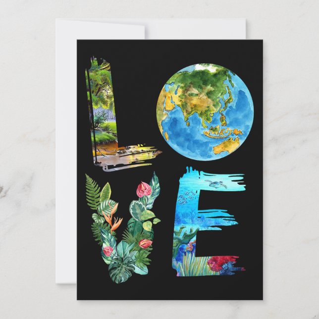 Invitación Love Earth Kids Earth Day Everyday Environment (Anverso)