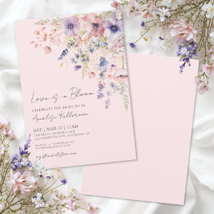 Invitación Love está en flor Rosa Blush Floral Ducha Nupcial