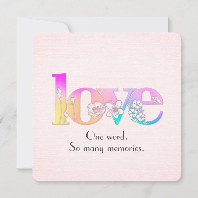 Invitación LOVE Floral Design para la renovación del voto Bod (Anverso)