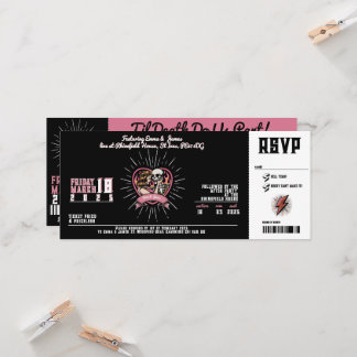 Invitación Love Groove Rock and Roll Wedding Invitation