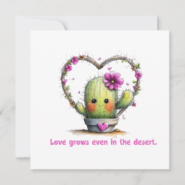 Invitación Love Grows Even in the Desert – Greeting Card (Anverso)