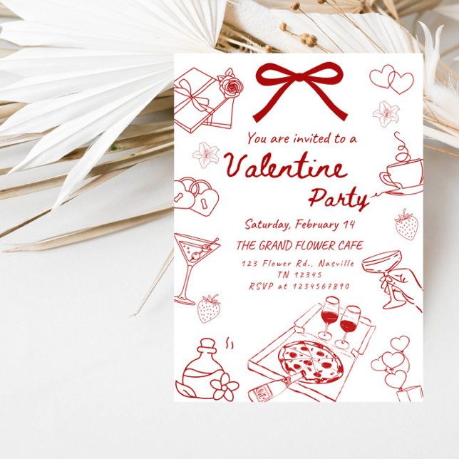 Invitación Love & Hearts Valentine’s Celebration Party (Subido por el creador)