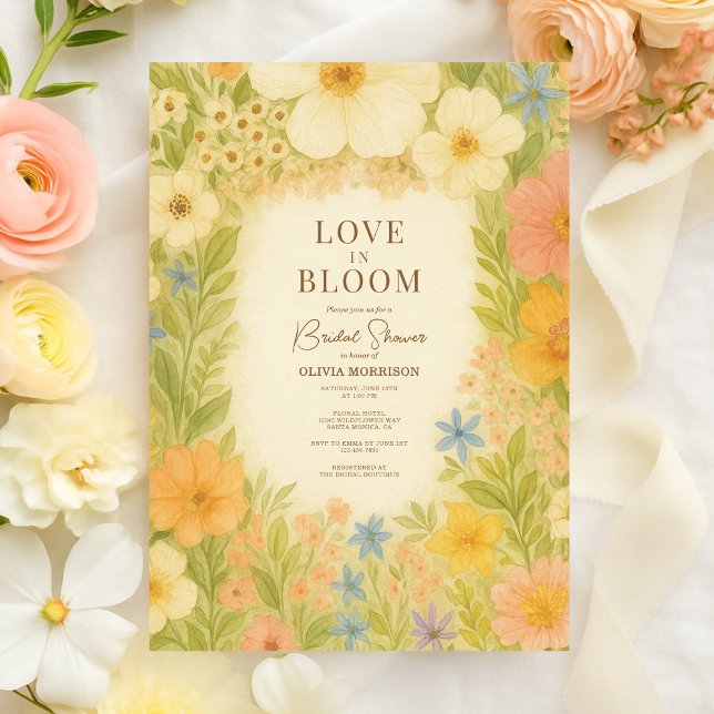 Invitación Love in Bloom Botanical Garden Bridal Shower (Subido por el creador)
