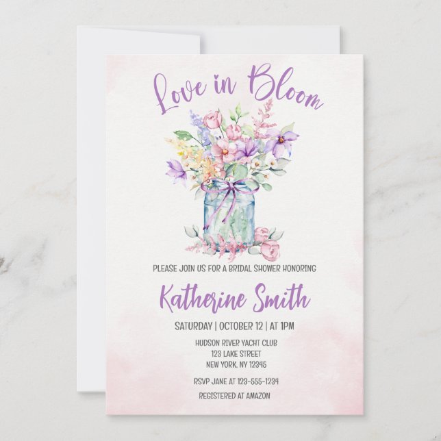 INVITACIÓN LOVE IN BLOOM BRIDAL SHOWER (Anverso)