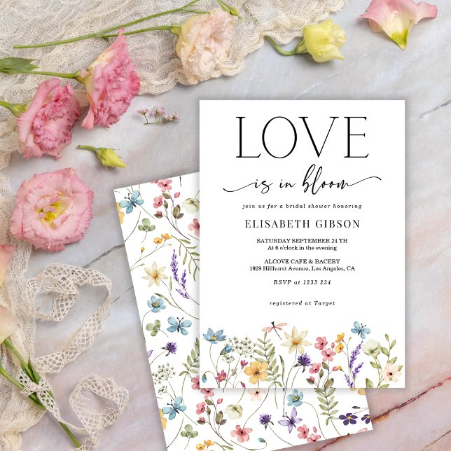 Invitación Love in Bloom floral Butterfly Bridal Shower (Subido por el creador)