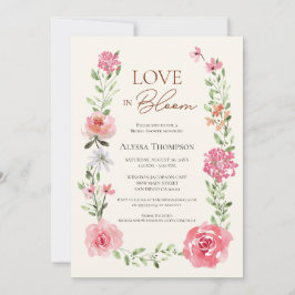 Invitación LOVE in Bloom Flower Garden temática Bridal Shower