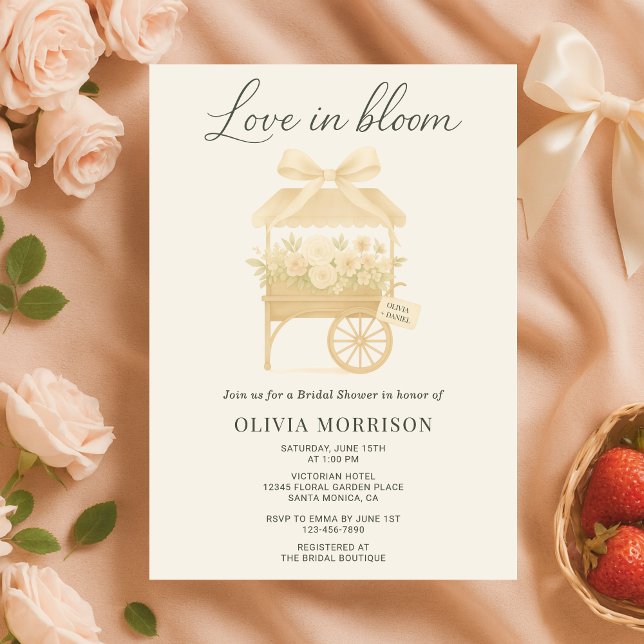 Invitación Love in Bloom Flower Market Bow Bridal Shower (Subido por el creador)