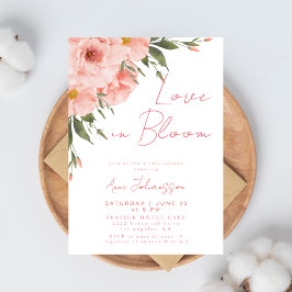 Invitación Love In Bloom Pink Roses Flowery Baby Shower
