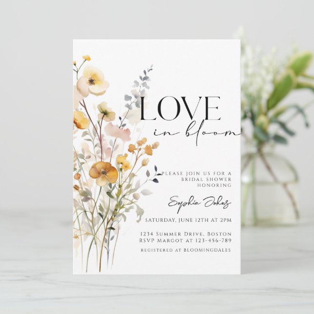 Invitación Love In Bloom Spring Wilflower Bridal Shower Invi (Anverso de pie)