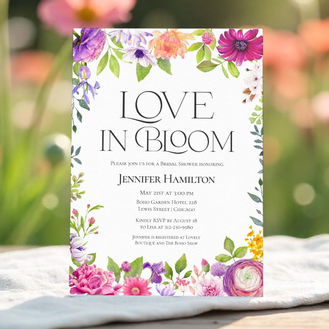 Invitación Love in Bloom | Watercolor Floral Bridal Shower (Subido por el creador)