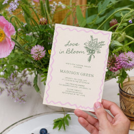 Invitación Love in Bloom Whimsical Handwritten Bridal Shower