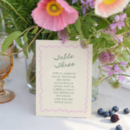 Invitación Love in Bloom Whimsical Handwritten Table 3 Card