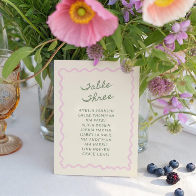 Invitación Love in Bloom Whimsical Handwritten Table 3 Card (Subido por el creador)