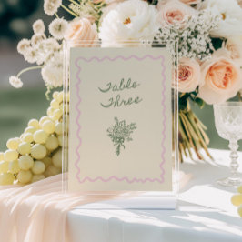 Invitación Love in Bloom Whimsical Handwritten Table 3 Card