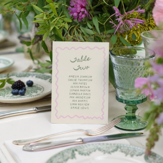 Invitación Love in Bloom Whimsical Handwritten Table Two Card (Subido por el creador)