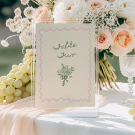 Invitación Love in Bloom Whimsical Handwritten Table Two Card