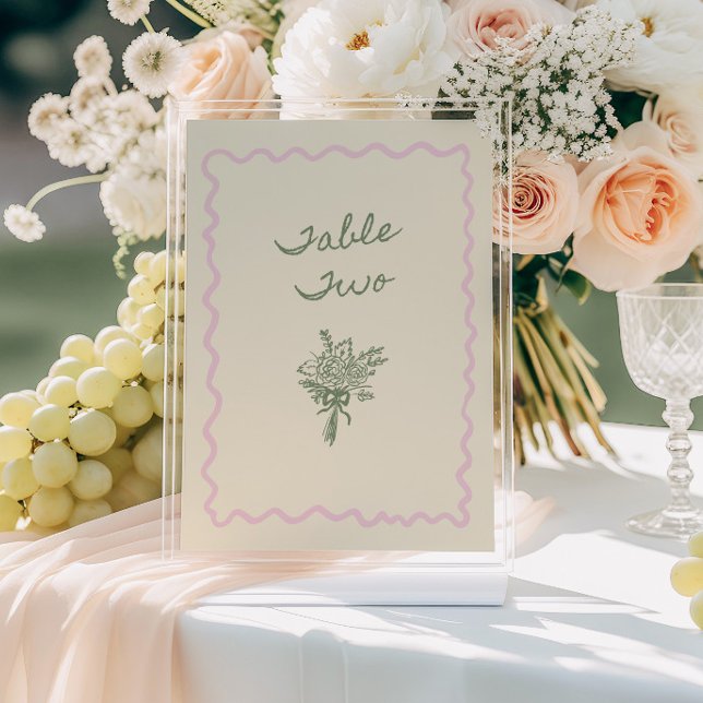 Invitación Love in Bloom Whimsical Handwritten Table Two Card (Subido por el creador)