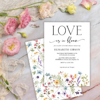 Invitación Love in Bloom Wildflowers Butterfly Bridal Shower