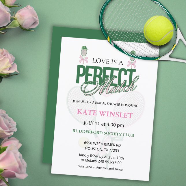 Invitación Love Is a Perfect Match Tennis Bridal Shower  (Subido por el creador)