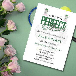 Invitación Love Is a Perfect Match Tennis Despedida de Solter