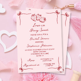 Invitación Love is Berry Sweet Pink Coquette Bridal Shower