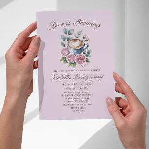 Invitación Love Is Brewing Blush Latte Despedida de Soltera