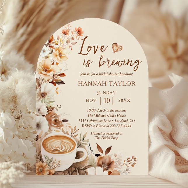 Invitación Love Is Brewing Boho Desayuno de Café para Despedi (Subido por el creador)