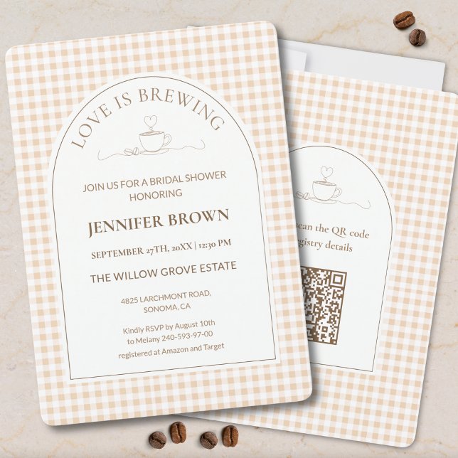 Invitación Love Is Brewing Bridal Shower Invitation | Coffee  (Subido por el creador)