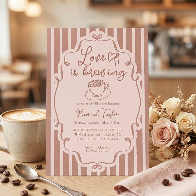 Invitación Love Is Brewing Coffee Bridal Shower (Subido por el creador)