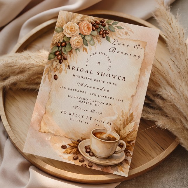 Invitación Love Is Brewing Coffee Bridal Shower (Subido por el creador)