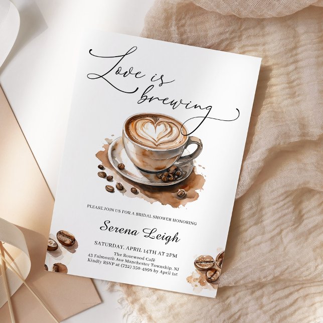 Invitación Love is Brewing Coffee Bridal Shower (Subido por el creador)