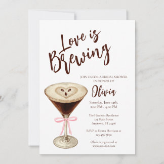 Invitación Love Is Brewing Coffee Bridal Shower Invitation