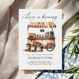 Invitación Love is Brewing Coffee Bridal Shower Rustic