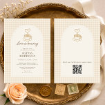 Invitación Love is Brewing Coffee QR Code Bridal Shower<br><div class="desc">Love Is Brewing coffee themed bridal shower invitation featuring a cozy café inspired design perfect for celebrating the bride to be. Includes a registry QR code only, allowing guests to easily access gift information without RSVP wording. Ideal for brunch bridal showers, coffee lover celebrations, and warm pre wedding gatherings. Editable...</div>