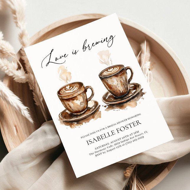 Invitación Love is Brewing Coffee Rustic Bridal Shower (Subido por el creador)
