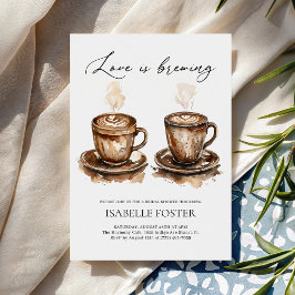 Invitación Love is Brewing Coffee Rustic Bridal Shower