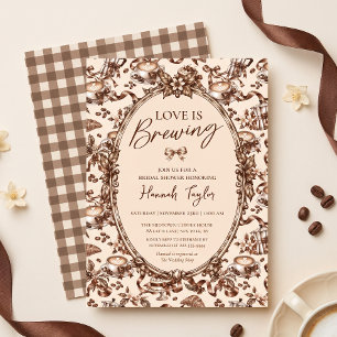 Invitación Love Is Brewing Coquette Despedida de Soltera de C