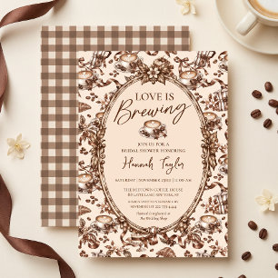 Invitación Love Is Brewing Coquette Despedida de Soltera de C