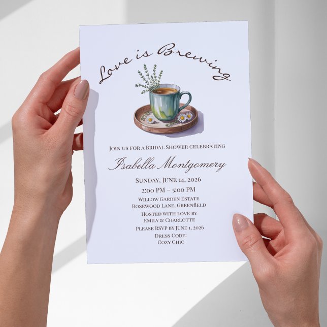 Invitación Love Is Brewing Cozy Breakfast Tea Bridal Shower (Love Is Brewing Cozy Breakfast Tea Bridal Shower Invitations
)
