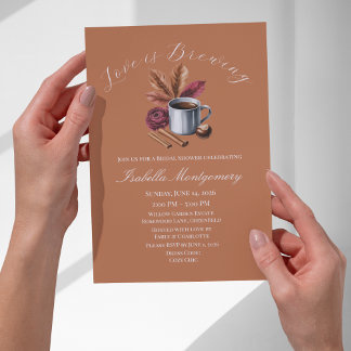 Invitación Love Is Brewing Cozy Rustic Coffee Bridal Shower