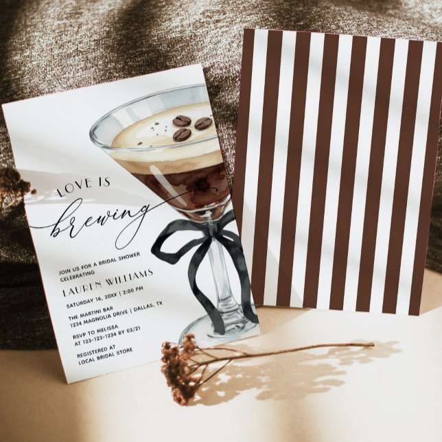 Invitación Love Is Brewing Espresso Martini Bridal Shower (Subido por el creador)