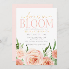 Invitación Love Is In Bloom Blush Pink Floral Bridal Shower