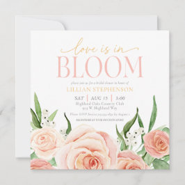 Invitación Love Is In Bloom Blush Pink Floral Bridal Shower